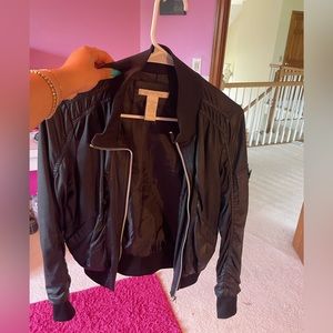 leather bomber jacket
